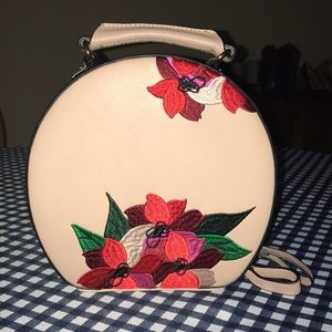 Zara pink floral circle bag